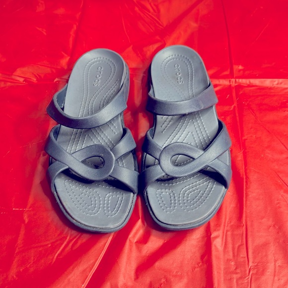 CROCS Shoes Navy Blue Croc Sandals Size 7 Poshmark